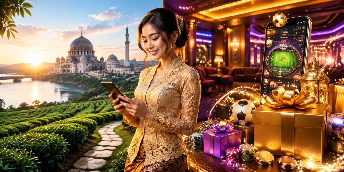 Wanita berbaju kebaya bermain kasino mudah alih di Putrajaya menggunakan platform 492